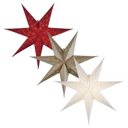 Julstjärna, Decorus tre färger 63 cm, Återvunnen bomull