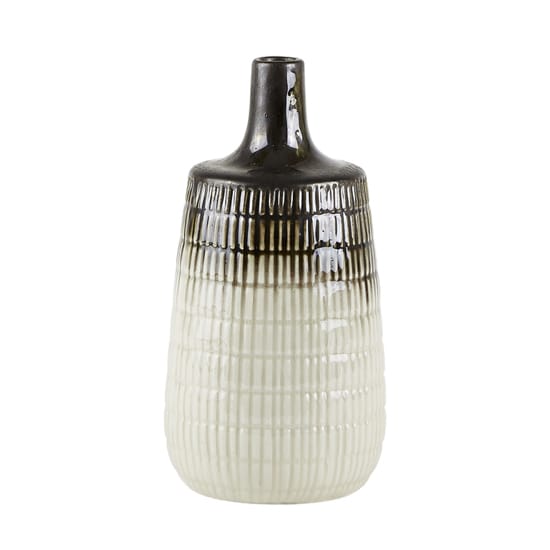 Vas i keramik brun/vit - höjd 20cm