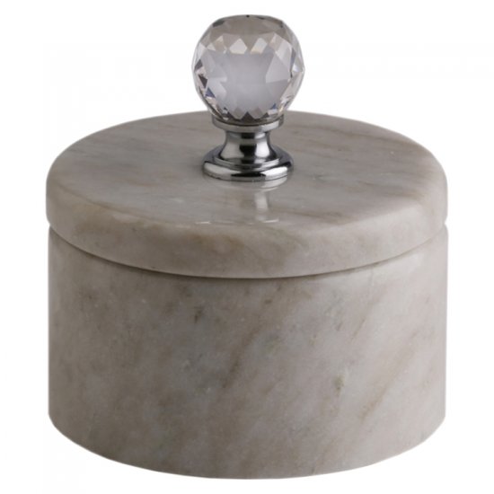 Ask i ljus marmor, kristall/silver, "Light Crystal"